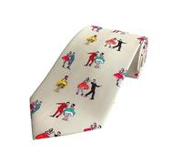 The Tie Studio Dancing Couples Tie - Fun Men’s Novelty Necktie with Colourful Vintage Dance Print