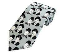 The Tie Studio Laurel And Hardy Tie - Licensed Novelty Comedy Duo Necktie, Ideal Laurel And Hardy Gift For Fans And Collectors (Grey)