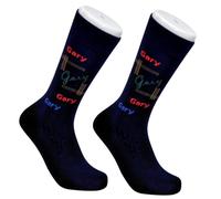 The Tie Studio Men’s Black Socks - Gary Repeated Design - Colourful Personalised Novelty Gift Socks