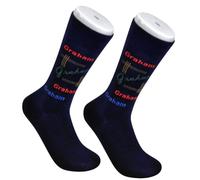 The Tie Studio Men’s Black Socks - Graham Repeated Print - Colourful Personalised Novelty Gift Socks