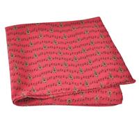 The Tie Studio Music Notes Handkerchief - Men’s Treble Clef Pocket Square 34 x 34 cm - Novelty Polyester Hanky for Musicians & Music Lovers (Blue or Red) (Red)