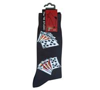 The Tie Studio Playing Card Socks - Cotton Rich Novelty Socks UK Size 6-11 - Fanned Deck Design