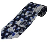 The Tie Studio Retro Computer Tie - Vintage Internet Novelty Necktie for Men - Fun Black Polyester Tie with Computers, Email & Tech Design