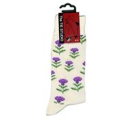 The Tie Studio Scottish Thistle Socks - Novelty Cotton Rich Socks UK 6-11 - Floral Pattern
