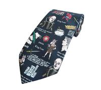 The Tie Studio Shakespeare Characters & Quotes Novelty Tie - Literary Design Featuring Hamlet, Macbeth, Othello (Navy)