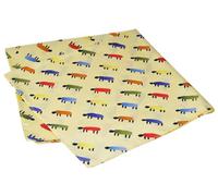 The Tie Studio Silk Colourful Sheep Handkerchief - Novelty Pocket Square 34 x 34 cm - Fun Rainbow Sheep Hanky, 100% Silk Gift for Animal Lovers