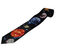 The Tie Studio Solar System Tie - Planet & Space Novelty Necktie for Men - Black Polyester Astronomy Tie for Science Lovers, Teachers & Gifts