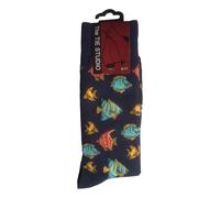 The Tie Studio Tropical Fish on Navy Unisex Novelty Ankle Socks Adult Size 6-11