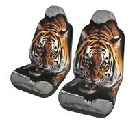 The tiger breaks the wall Car Seat Covers Front Seats Only for Women Men Seat Covers w/Organizer Pocket for SUV Truck Sedan Cars