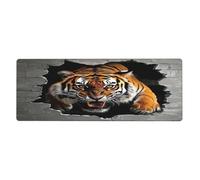 The Tiger Breaks The Wall Mouse Pad In Big Extended Non-Slip Rubber Base Mousepad With Stitched Edges Gaming Pc Desktop Large Mouse Pad 11.8x31.5
