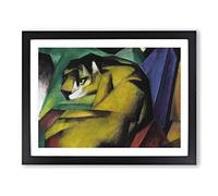 The Tiger By Franz Marc Classic Painting Framed Print | A4 Black Framed Wall Art | Ready to Hang | Classic Animal Picture | Living Room Bedroom Lounge Office