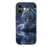 The Tiger & Cub & Butterflies Phone Case Compatible with iPhone 18 | Suitable for 18 Series Glass Back Stylish Protective Shell
