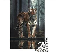 The Tiger in The Forest Paper 1000 Pieces Jigsaw Puzzle for Adults Creative Rectangular Puzzle Brain Exercise Challenge Game 1000pcs (38x26cm)