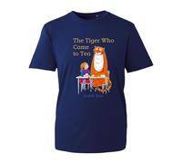 The Tiger Who Came to Tea Design Book Day,Maths Day T-Shirt Book Lover Judith Kids Adult Event top(Navy, L)