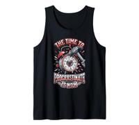 The Time to Procrastinate is Now Funny Later Alarm Clock Tank Top