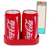 The Tin Box Company Coca-Cola Salt and Pepper Shakers Set - Includes 2 Shakers and Bookmark - Plastic - Red - 2" x 1.5" x 1.5" - FOOD_SHAKER - 3313536031