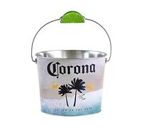 The Tin Box Company Corona Beverage Bucket with Wire Handle and Lime Grip, Beach Scene (423317-12)