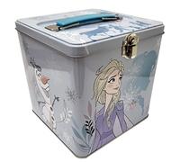 The Tin Box Company Disney Frozen Stack Store and Carry Tin. Stackable Tin Box with Handle,Blue and White XL