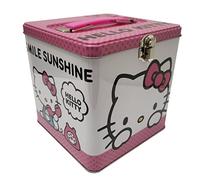 The Tin Box Company Hello Kitty Stack Store and Carry Tin. Stackable Tin Box with Handle,Pink and White