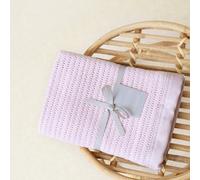 The Tiny Bed Company Luxury 100% Organic Satin Edged Baby Blanket - Medium (Dusty Pink)