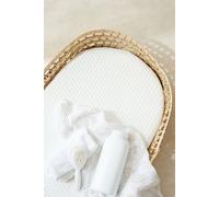 The Tiny Bed Company Luxury Basket Baby Changing Mat - With Soft Fabric Cover in White The Tiny Bed Company White