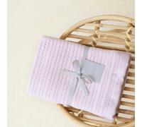 Luxury 100% Organic Satin Edged Baby Blanket (Dusty Pink) The Tiny Bed Company Pale Pink One Size