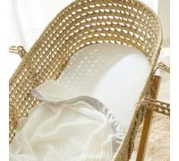 Premium Organic Cotton Moses Basket Fitted Sheet - 74 x 28cm The Tiny Bed Company White Moses