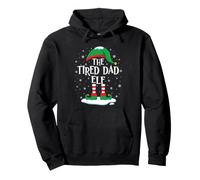 The Tired Dad Elf Christmas Family Matching Xmas Group Funny Pullover Hoodie