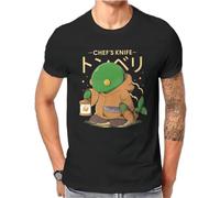 The Tonberry Round Collar Tshirt Final Fantasy XIV Game Fabric Basic T Shirt Men Tops Oversized Black