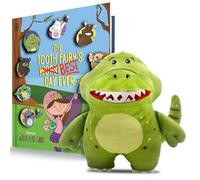The Tooth Brigade Book and Rebel Dinosaur Tooth Fairy Pillow Bundle, Interactive Set includes 8" Plush Toy with Lost Tooth Pocket and The Tooth Fairy's Best Day Ever! Hardcover Book