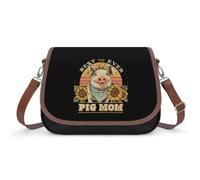 The Top Ever Pig Mom Leather Crossbody Bags for Women | Shoulder Purse with Removable Strap Spacious Daily Bag for Office Date Outing