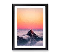 The Top Of Matterhorn Mountain In Abstract Modern Framed Print | A3 Black Framed Wall Art | Ready to Hang | Abstract Landscape Picture | Living Room Bedroom Lounge Office