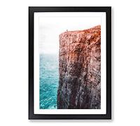 The Top of The Cliff Painting Framed Print | A2 Black Framed Wall Art | Ready to Hang | Modern Landscape Picture | Living Room Bedroom Lounge Office