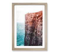 The Top of The Cliff Painting Framed Print | A2 Oak Framed Wall Art | Ready to Hang | Modern Landscape Picture | Living Room Bedroom Lounge Office
