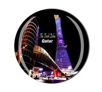 The Torch Doha Qatar Fridge Magnet Crystal Tourist Souvenir Gift Collection Refrigerator Magnetic Sticker