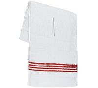The Tour Towel | Large Golf Caddy Towel Terry Cloth, Absorbent 19" x 44", Center Cut, Perfect Hang Golf Cart Accessory and Golf Bag, White with Red Stripes