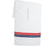 The Tour Towel | Large Golf Caddy Towel Terry Cloth, Absorbent 19" x 44", Center Cut, Perfect Hang Golf Cart Accessory and Golf Bag, White W/Red Stripes & Navy Stripes