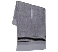 The Tour Towel | Large Golf Caddy Towel Terry Cloth, Absorbent 19" x 44", Center Cut, Perfect Hang Golf Cart Accessory and Golf Bag, Grey with Black Stripes