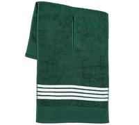 The Tour Towel | Large Golf Caddy Towel Terry Cloth, Absorbent 19" x 44", Center Cut, Perfect Hang Golf Cart Accessory and Golf Bag, Green with White Stripes