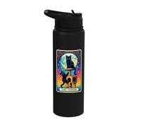 The Tower Cat Tarot Card Stainless Steel Insulated Water Bottle
