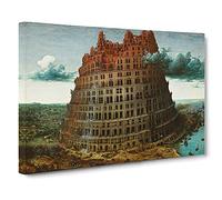 The Tower Of Babel By Pieter Bruegel The Elder Canvas Print for Living Room Bedroom Home Office Décor, Wall Art Picture Ready to Hang, 30 x 20 Inch (76 x 50 cm)