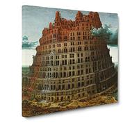 The Tower Of Babel by Pieter bruegel the elder Canvas Print | Gallery Wrapped 30mm Frame Wall Art | 14x14 inches | Ready to Hang | Classic Cityscape Picture | Living Room Bedroom Lounge Office
