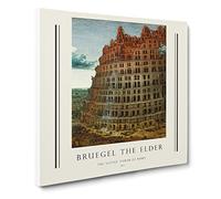 The Tower Of Babel By Pieter Bruegel The Elder Canvas Print | Gallery Wrapped 30mm Frame Wall Art | 20x20 inches | Ready to Hang | Classic Cityscape Picture | Living Room Bedroom Lounge Office