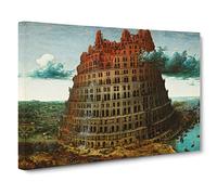 The Tower Of Babel By Pieter Bruegel The Elder Classic Painting Canvas Wall Art Print Ready to Hang, Framed Picture for Living Room Bedroom Home Office Décor, 30x20 Inch (76x50 cm)