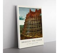 The Tower Of Babel By Pieter Bruegel The Elder Exhibition Museum Painting Canvas Wall Art Print Ready to Hang, Framed Picture for Living Room Bedroom Home Office Décor, 76x50 cm (30x20 Inch)