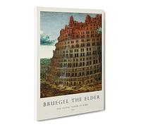 The Tower Of Babel By Pieter Bruegel The Elder Exhibition Museum Painting Canvas Wall Art Print Ready to Hang, Framed Picture for Living Room Bedroom Home Office Décor, 30x20 Inch (76x50 cm)