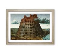 The Tower of Babel by Pieter Bruegel The Elder Framed Print | A2 Oak Framed Wall Art | Ready to Hang | Modern Cityscape Picture | Living Room Bedroom Lounge Office