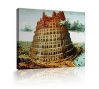 The Tower of Babel Canvas Wall Art for Living Room Pieter Bruegel the Elder Famous Painting Replica Canvas Prints for Study Studio Office 38x50cm Innerframe