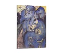 The Tower of Blue Horses, by Franz Marc Poster (2) Home Decor Wall Art Hanging Picture Print Bedroom Decorative Painting Room Aesthetic 16x24inch(40x60cm)