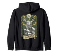 The Tower Tarot Card Dollar Money Astrology Zip Hoodie